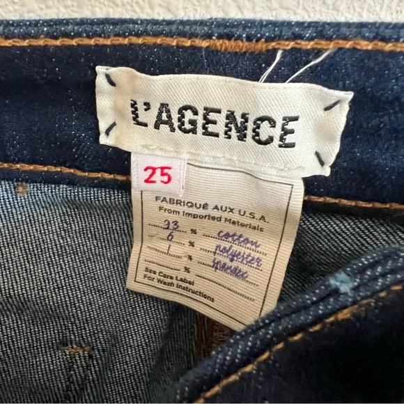 NWOT L'AGENCE Joplin 70s High-Rise Flare Jeans Rinse Dark Wash Denim Women’s 25 - Picture 8 of 12